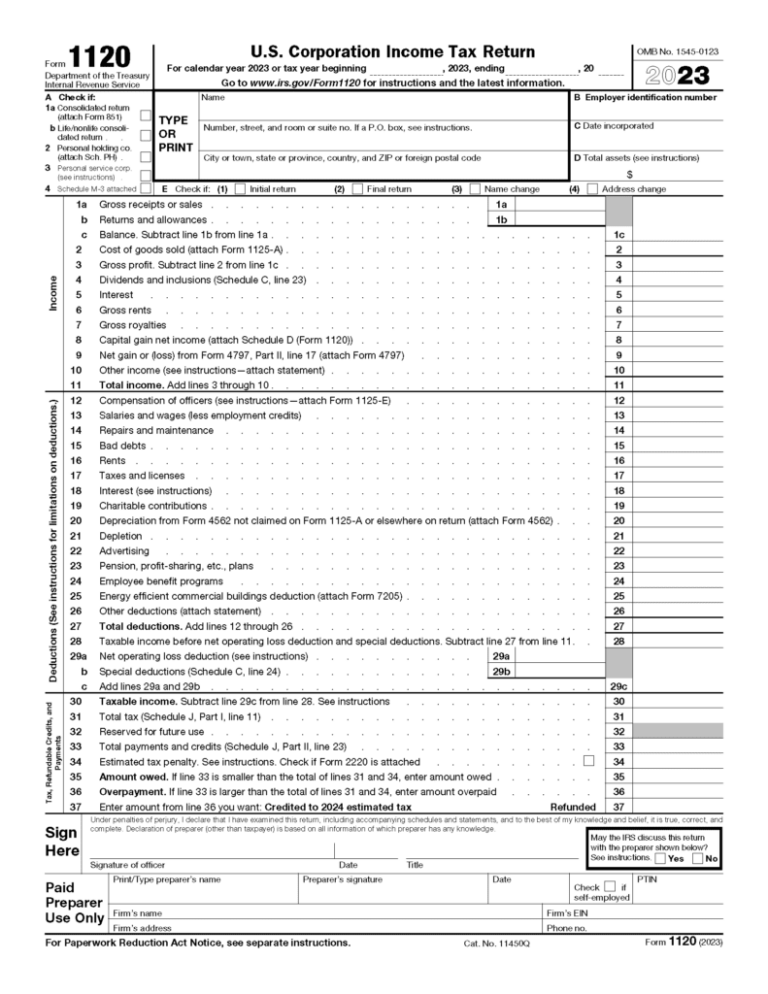 An Illustrative Guide to Filling Out Form 1120 - 3Sixty Advisors